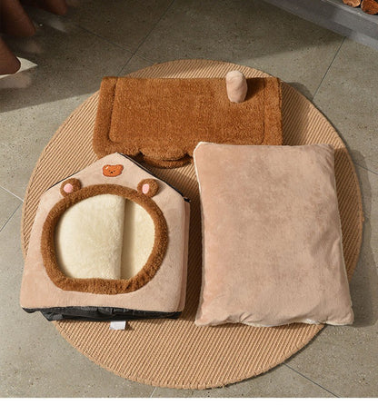 Casa de Cachorro Dobrável, Casinha, Cama, Tapete Para Cães Pequenos e Médios, Gatos, Quente de Inverno, Cama de Gato, Ninho, Produtos Para Animais de Estimação, Cesta, Caverna de Filhotes, Sofá Para Pets