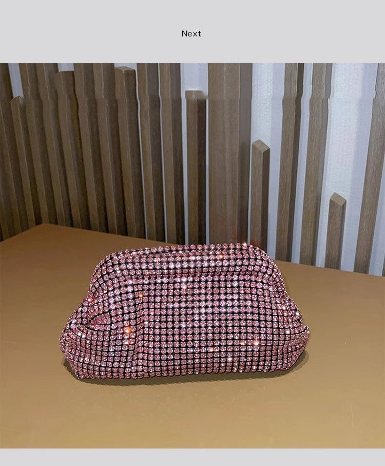 Luxury Glitter Cloud Bag Women's Handbag Crystal Shiny Rhinestones Diamond Evening Bag Wedding Party Clutch Purse Shoulder Bags