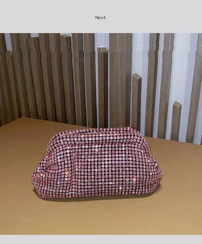 Luxury Glitter Cloud Bag Women's Handbag Crystal Shiny Rhinestones Diamond Evening Bag Wedding Party Clutch Purse Shoulder Bags