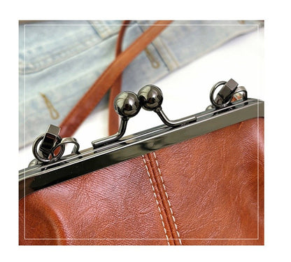 Vintage Style Women Handbag Brown Versatile Designer Shoulder Bag PU Leather Ladys Shell Purses Crossbody Bags
