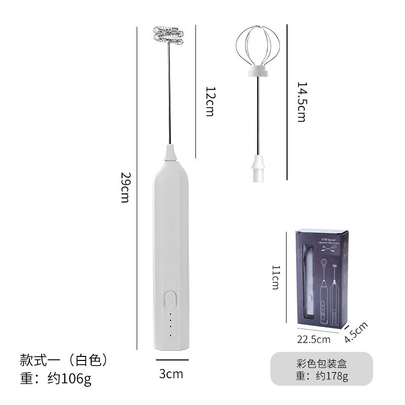 Electric milk frother charging portable egg beater beverage coffee machine handheld 3-speed jam cream machine kitchen blender