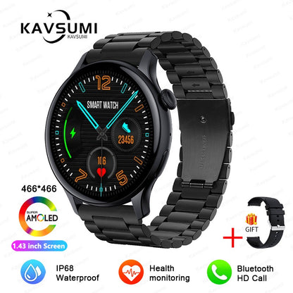 Smartwatch Feminino 2025 NFC Amoled HD GPS Monitor Cardíaco Bluetooth Ligações à Prova D'Água Para Mulheres Presente