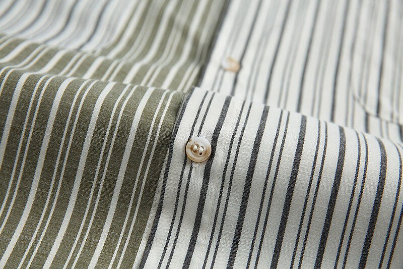 Stripe Splice Shirt Men Japnese Streetwear Fashion Loose Casual Long Sleeve Shirts Cityboy Oversize Cargo Shirts Blouses