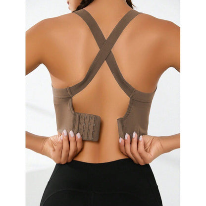 Sports and beautiful back bra set, cross-back sports bra, no chest pad, adjustable size, and can be worn inside normally.