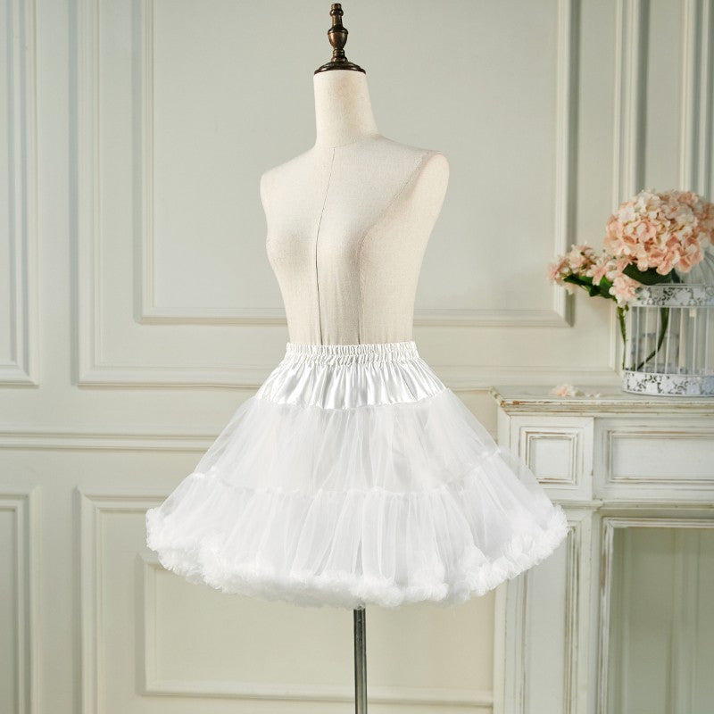 Woman Tutu Skirt Petticoat Crinoline Underskirt Fluffy Pettidress Ladies Puffy Tutu White Luxury Skirt Wedding Dress Bottom Loli