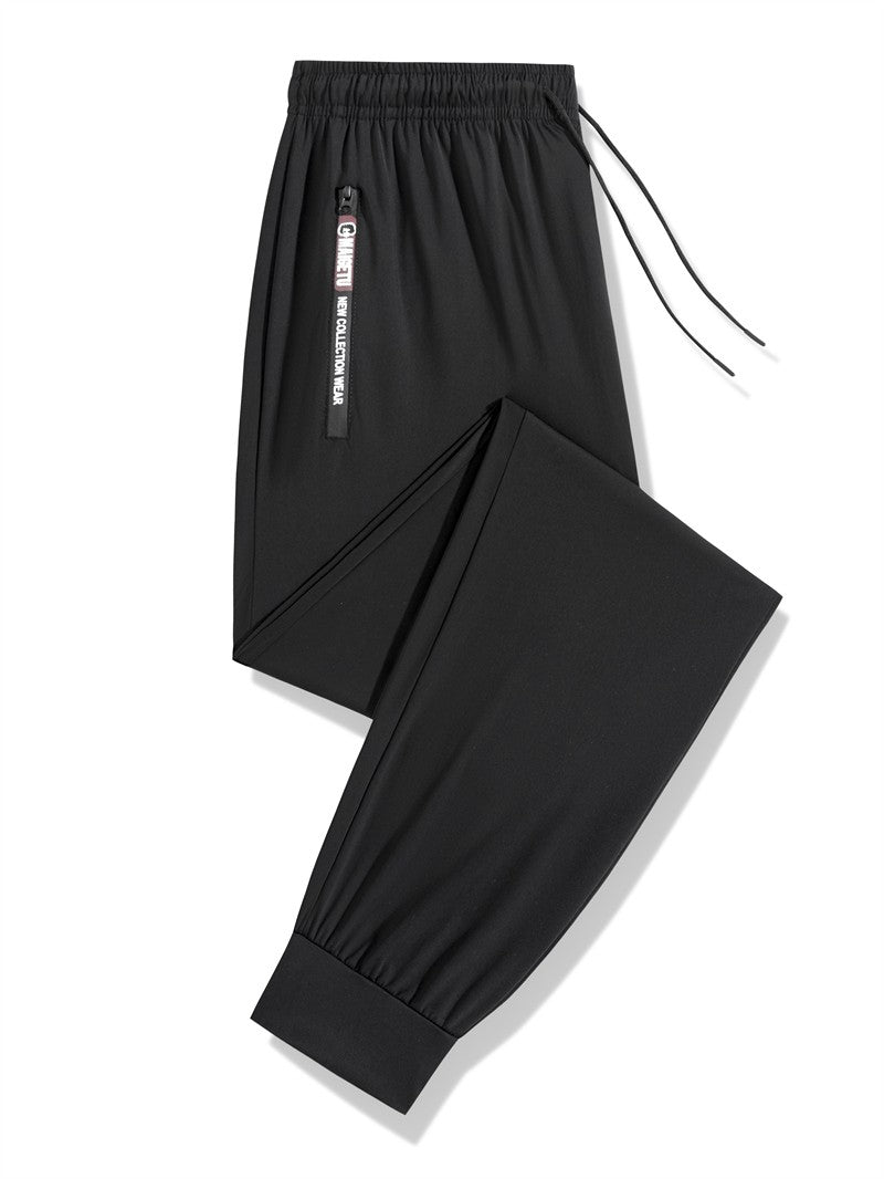 Men's Athletic Stretchy Quick Dry Pants with Zipper Pockets Lightweight Sweatpants for Outdoor Hiking Fishing Running Workout