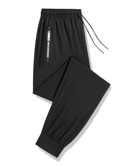 Men's Athletic Stretchy Quick Dry Pants with Zipper Pockets Lightweight Sweatpants for Outdoor Hiking Fishing Running Workout