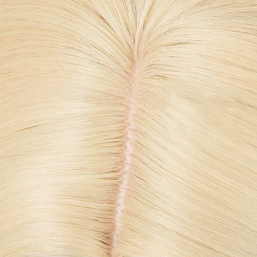 Unisex Short Blonde Wig for Cosplay Costumes Synthetic Fiber Wig with Bangs Halloween Party Anime Wig