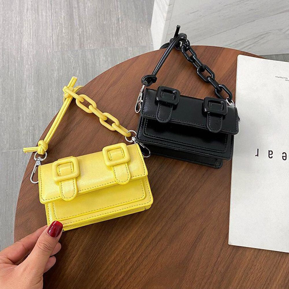 Mini Small Messenger Bags For Women Girl Chain Purse PU Leather Handbag Ladies Girl Crossbody Bags Designer 2022 Summer Yellow