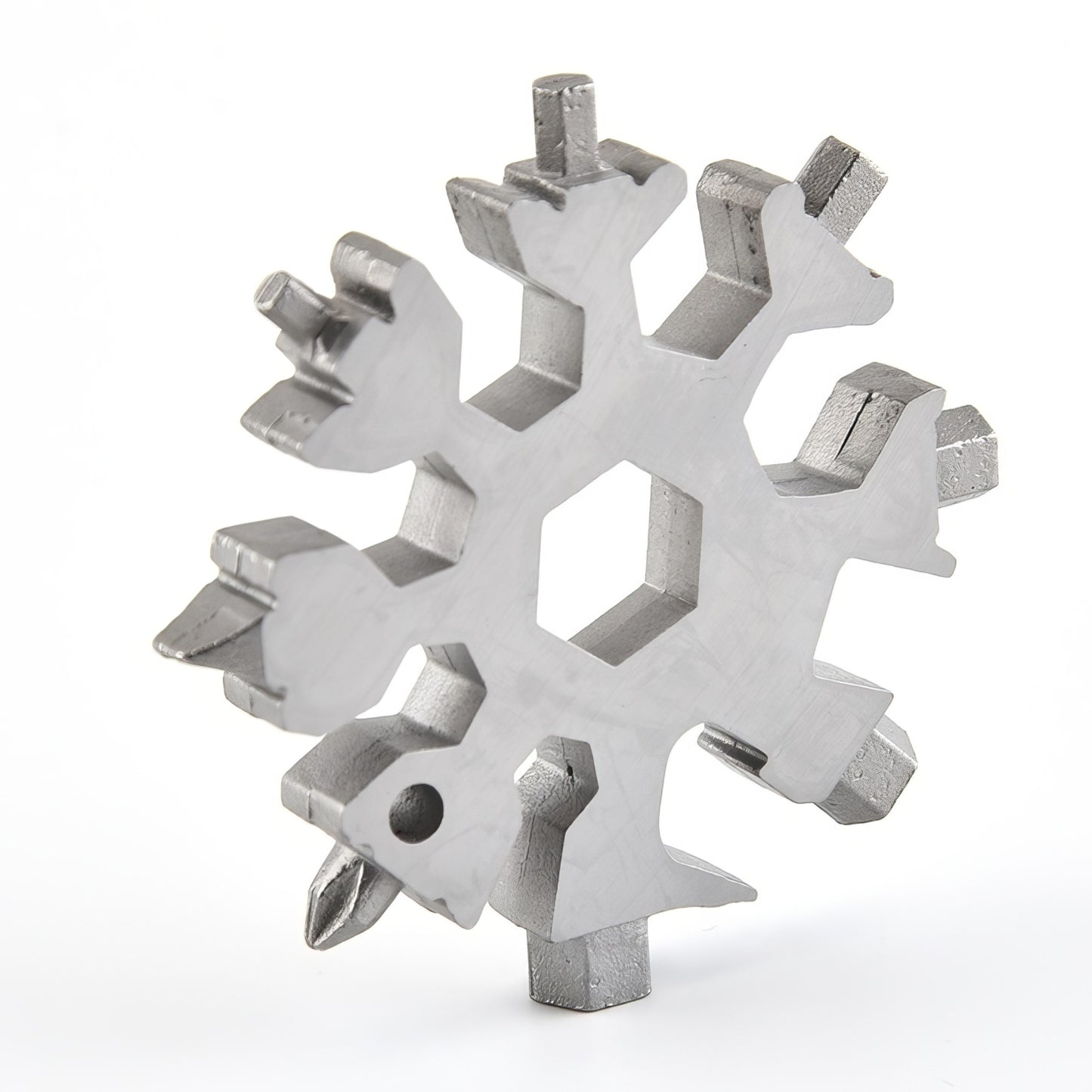 1 Ferramenta Multifuncional Floco de Neve, Abridor de Garrafas de Aço Inoxidável, Chave de Fenda, Chave Inglesa, Utensílio Essencial para Acampamento de Natal