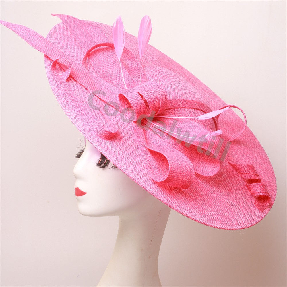 Royal Ascot Big Fascinator Hats Headband Ladies Church Kentucky Derby Headpiece Ladies Race Fashion Hair Accessories Bride Hats