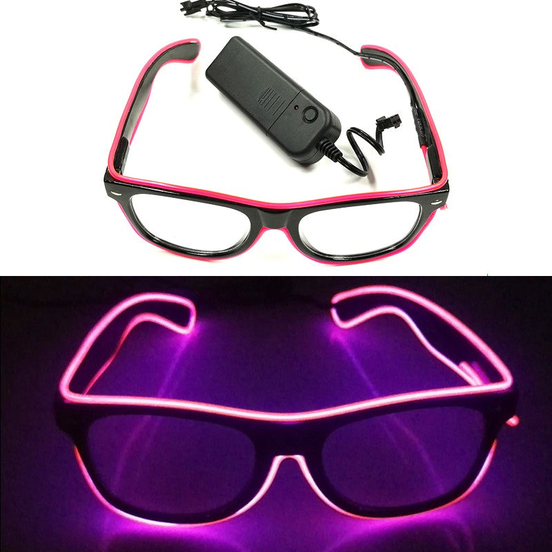 1PC Light Up LED Glasses Glow Sunglasses EL Wire Neon Glasses Glow in The Dark Party Supplies Neon Party Favors for Adults
