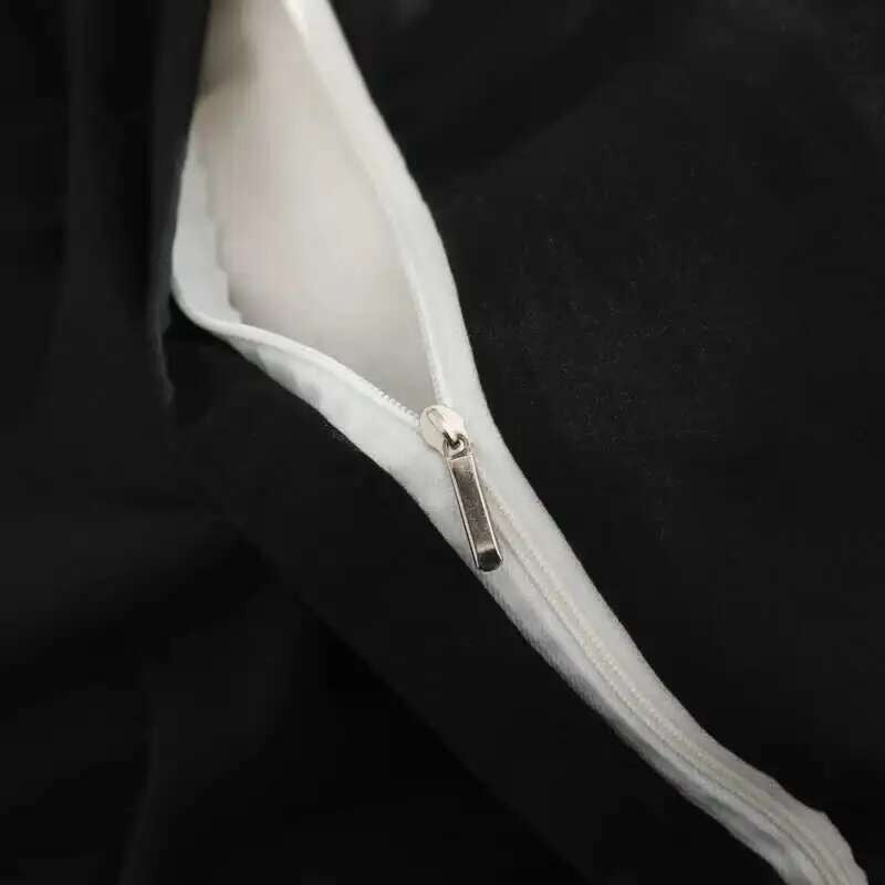 Black Bedding Set - Minimalist Queen/King Size Quilt Set 100% Cotton Plain Bed Cover Full Set (Includes Pillowcases)?