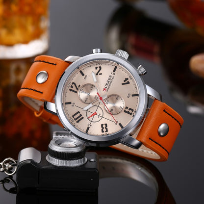 CURREN 8124,8208,8192,8230 Factory Watch Men Calendar Sport Military Male Clock Brand Luxury Origianl PU Leather Band Wristwatch