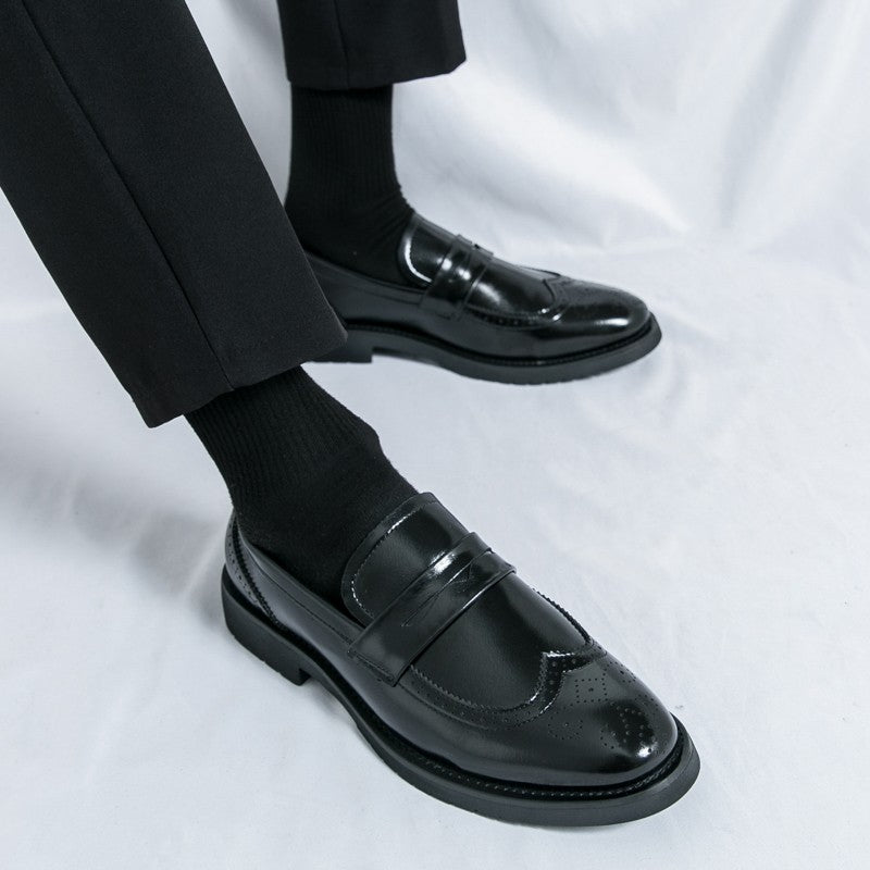 Men's Autumn Casual Leather Shoes Business Lazy Wedding Work Formal Comfortable Breathable Leather Footwear for Men