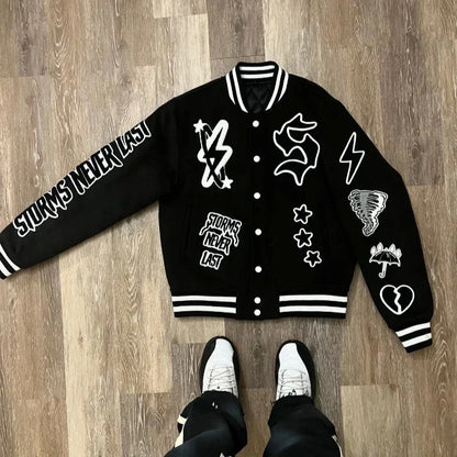Affliction Jackets New Hip Hop Skull Embroidery Harajuku Fashion Pu Leather Men Jacket Long Sleeve Zipper Jacket Coat Streetwear
