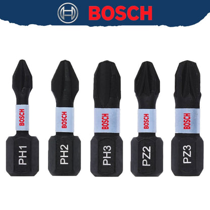 BOSCH Original Ponta de Parafusadeira Impact Control PH1/PH2/PH3/PZ2/PZ3 Aço Modificado S2 Alta Dureza Acessórios para Ferramentas Elétricas