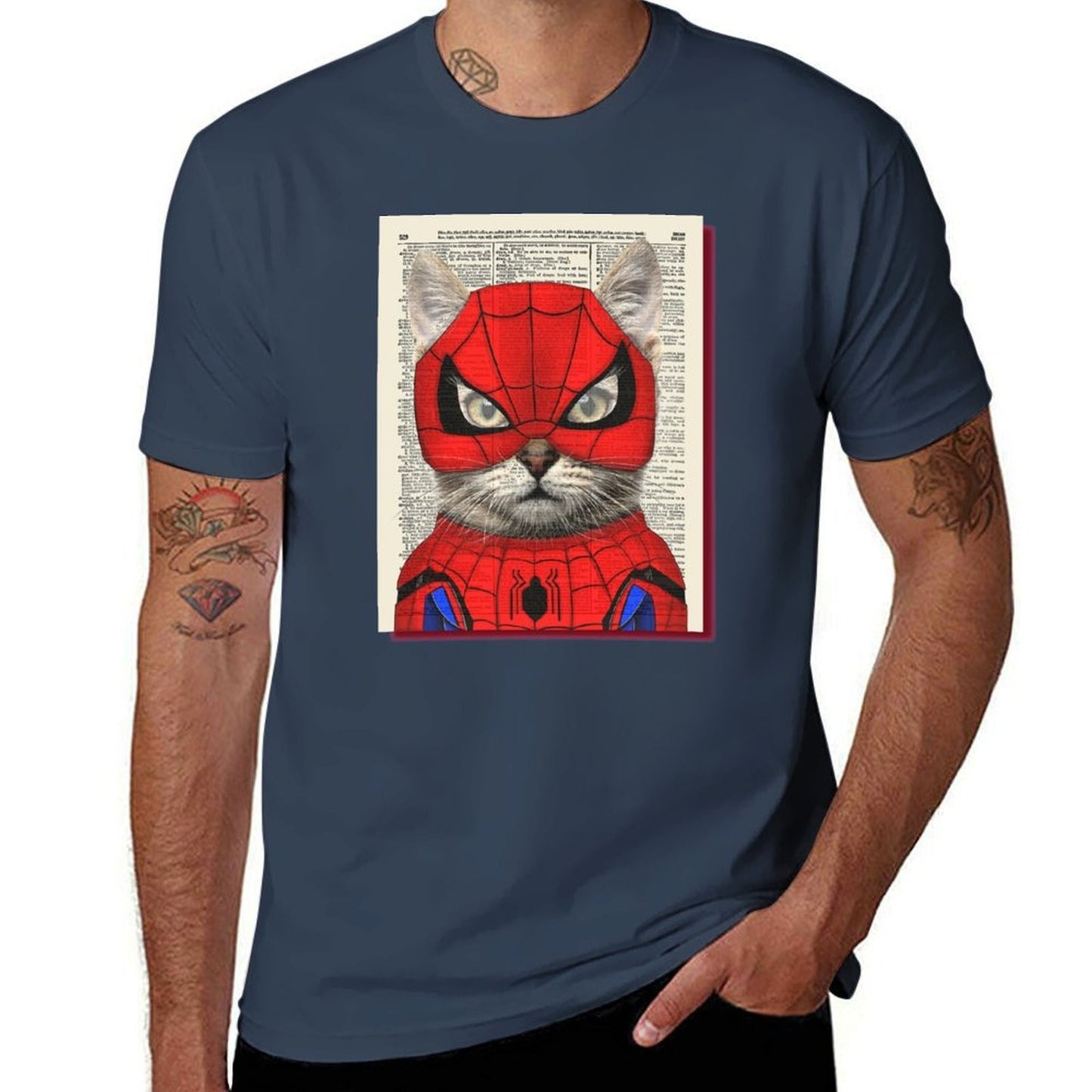 spidercat newspaper, classic ti-shirt T-Shirt t shirt man plain t shirts for man cotton T-Shirt