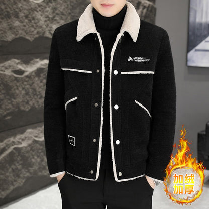 2023 Winter Men's Woolen Jacket Plus Velvet Padded Warm Trench Coat Fashion Casual Business Streetwear Overcoat Men Clothing