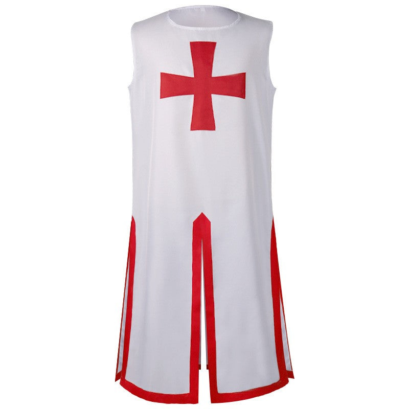 2025 Euro-American Halloween Medieval Knights Templar Cos Robe with Belt with Men & Women,Ball Party Performance Costume Unisex