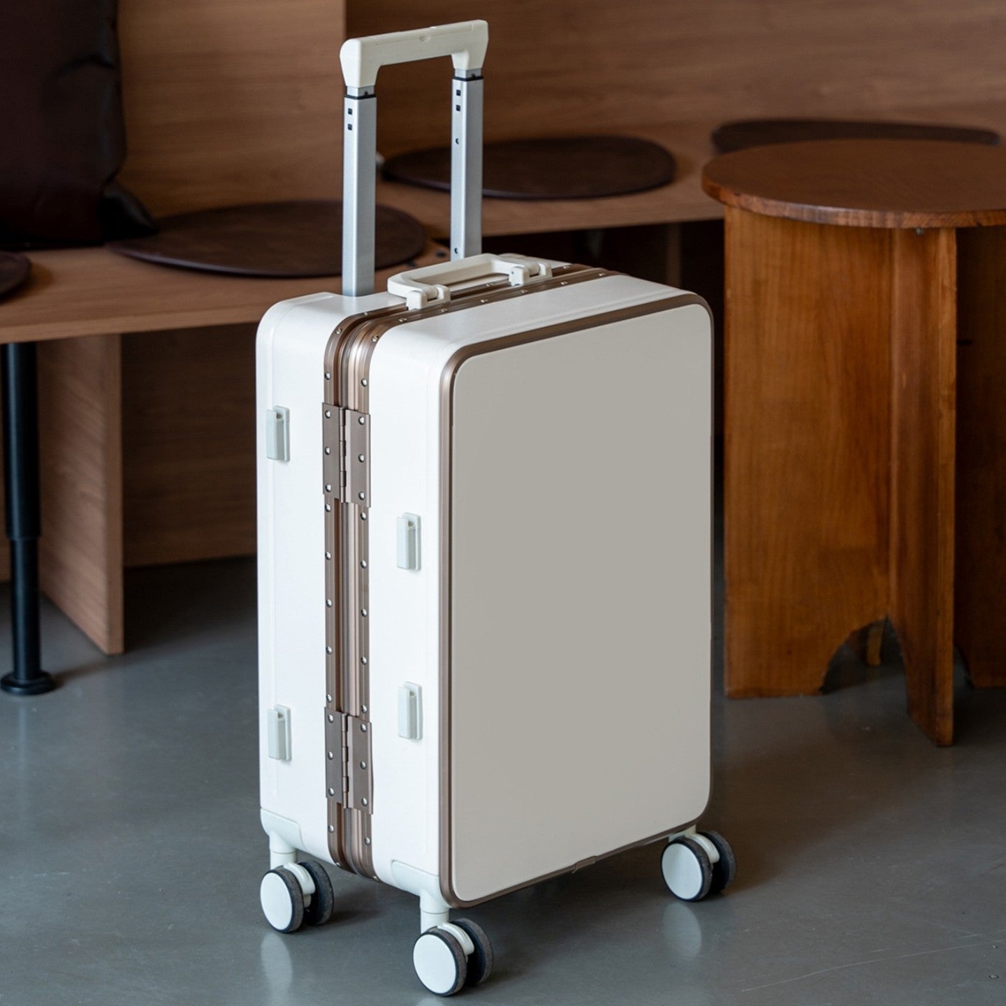 Nova Mala de Alta Qualidade 20" de Bordo para Viagem Trolley Bag Estrutura de Alumínio Atualizada com Trava Bagagem de Rodinhas Material ABS+PC