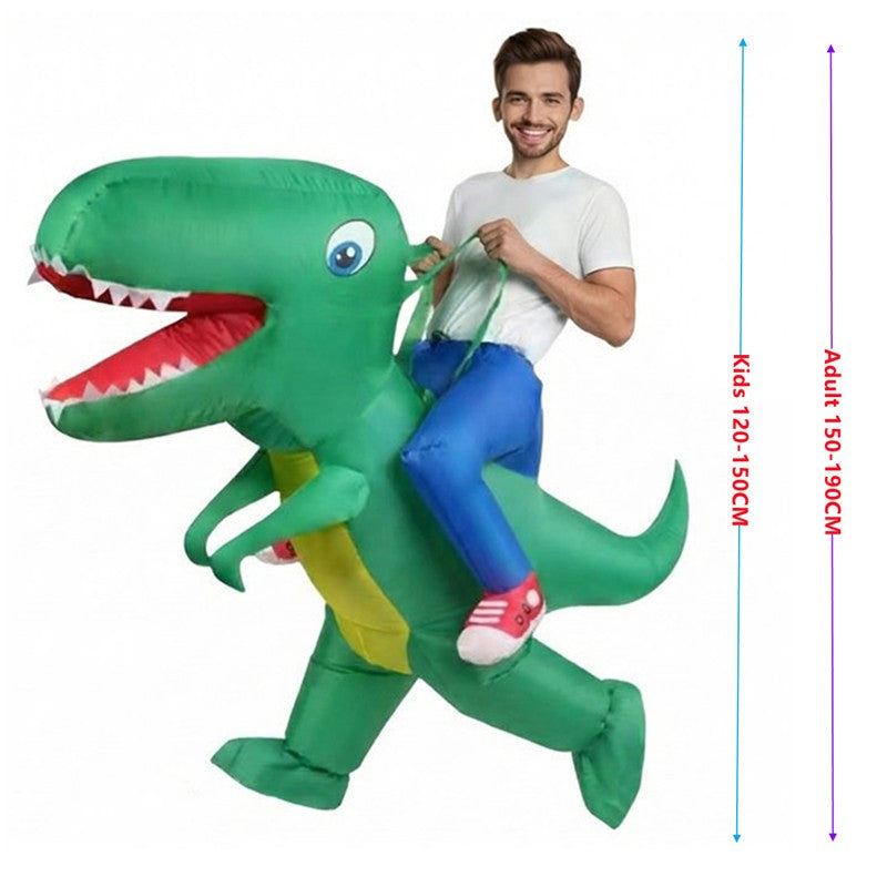 Adult & Child Inflatable Dinosaur Costume Rideable Tyrannosaurus Rex Air-Filled Fun Costume for Masquerade Parties & Halloween