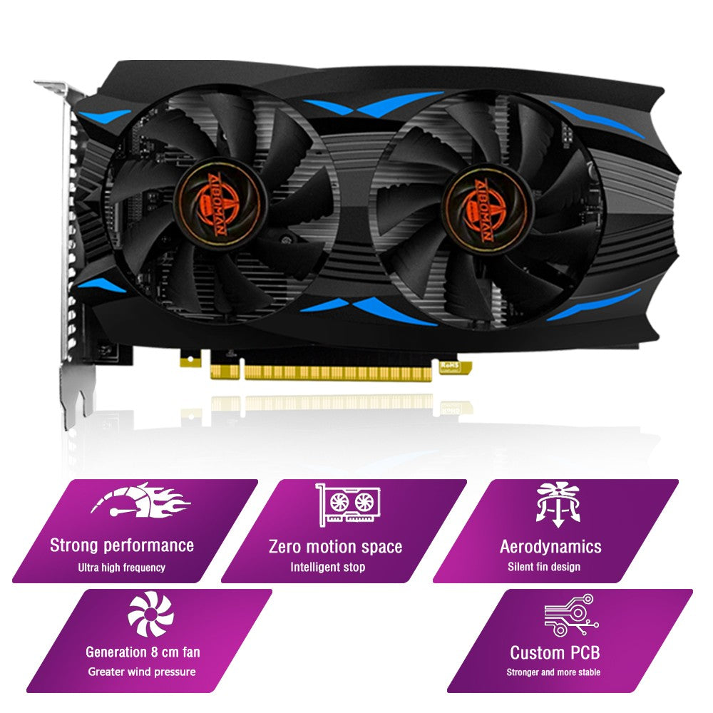 Placa de Vídeo AIBOMAN NVIDIA GTX750Ti 4G GDDR5 128Bit 28nm PCI Express 3.0 X16 para Jogos Componentes de Computador de Mesa