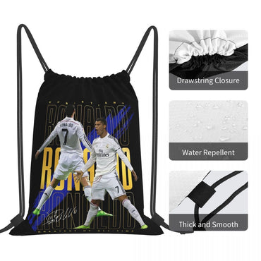 Cristiano Ronaldo Suuiii! Backpacks Casual Drawstring Bundle Pocket Sports Bag Book Bags For Travel Students