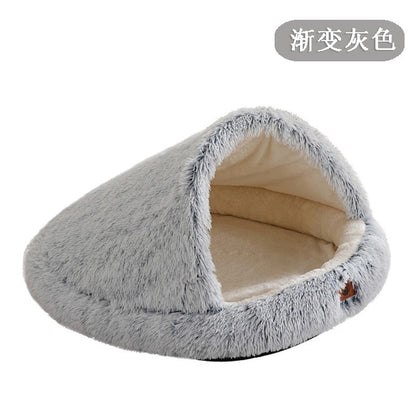 Cama Quente de Inverno para Gatos e Cães em Formato Fechado, Ninho para Gatos, Cama para Cães