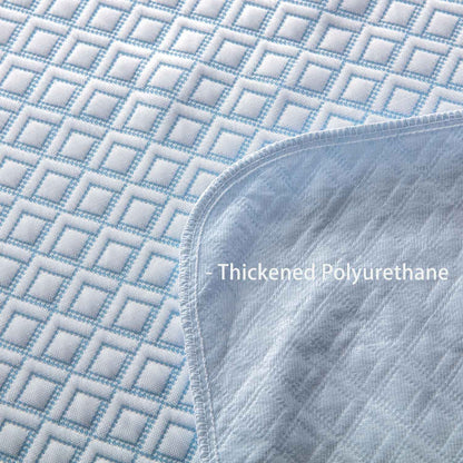 Capa de colchão à prova d'água de camada de ar 3D de tecido Ice Silk refrescante, lençol ajustado, protetor de colchão grosso para cama de solteiro, casal, king size