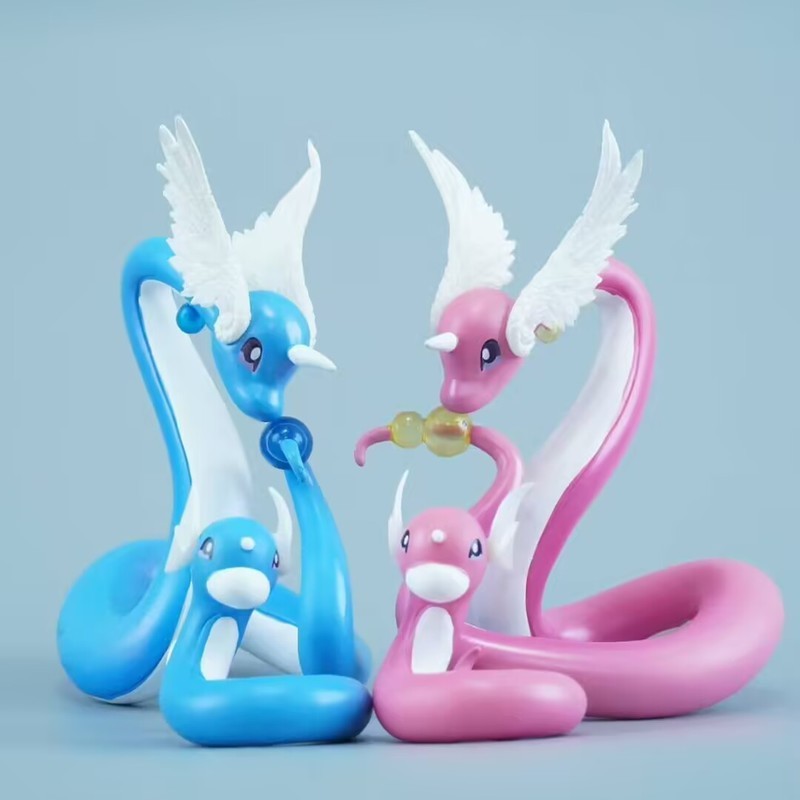 Anime Cartoon Figure Dragonair And Dratini Action Figures 12cm Pvc Collection Model Toys Gifts High Quality Desktop Decoration