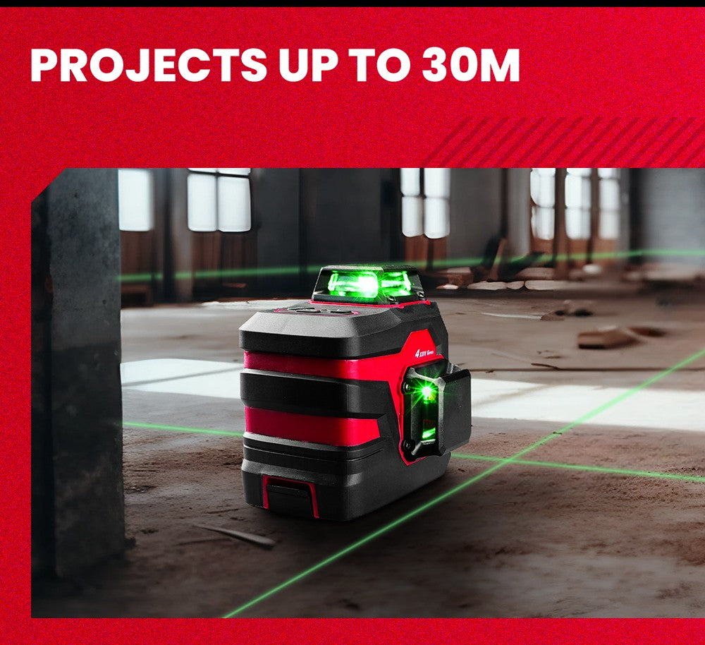 Nível a Laser Verde YEVOLT YVGLL4XS-Series 3/4 Planos 12/16 Linhas Autonivelante 360 3D/4D Horizontal e Vertical Ferramenta de Medição de Energia