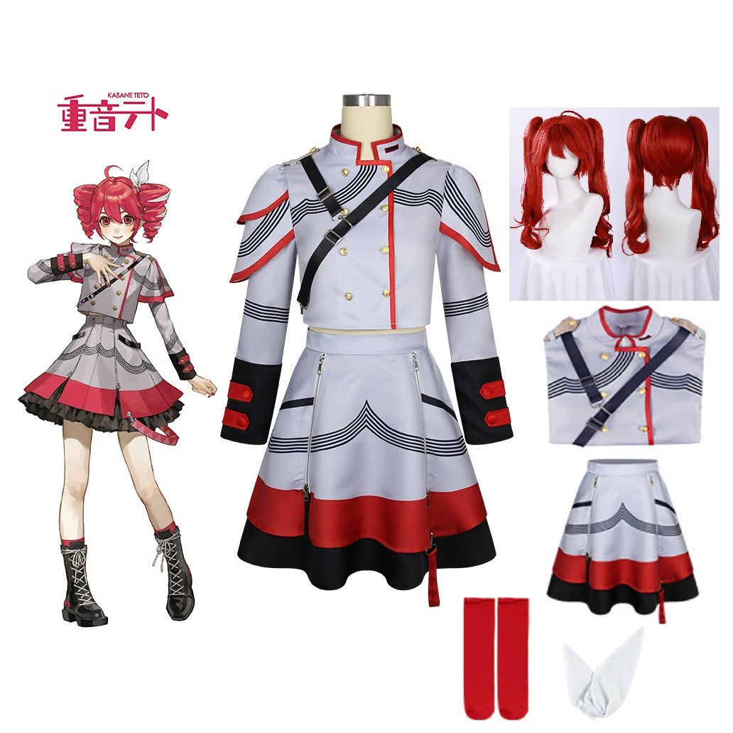 Anime Wholesale Kasane Teto Cosplay Costume Anime Vtuber Cosplay Dress Halloween Party Women Performance Suit for Kasane Teto