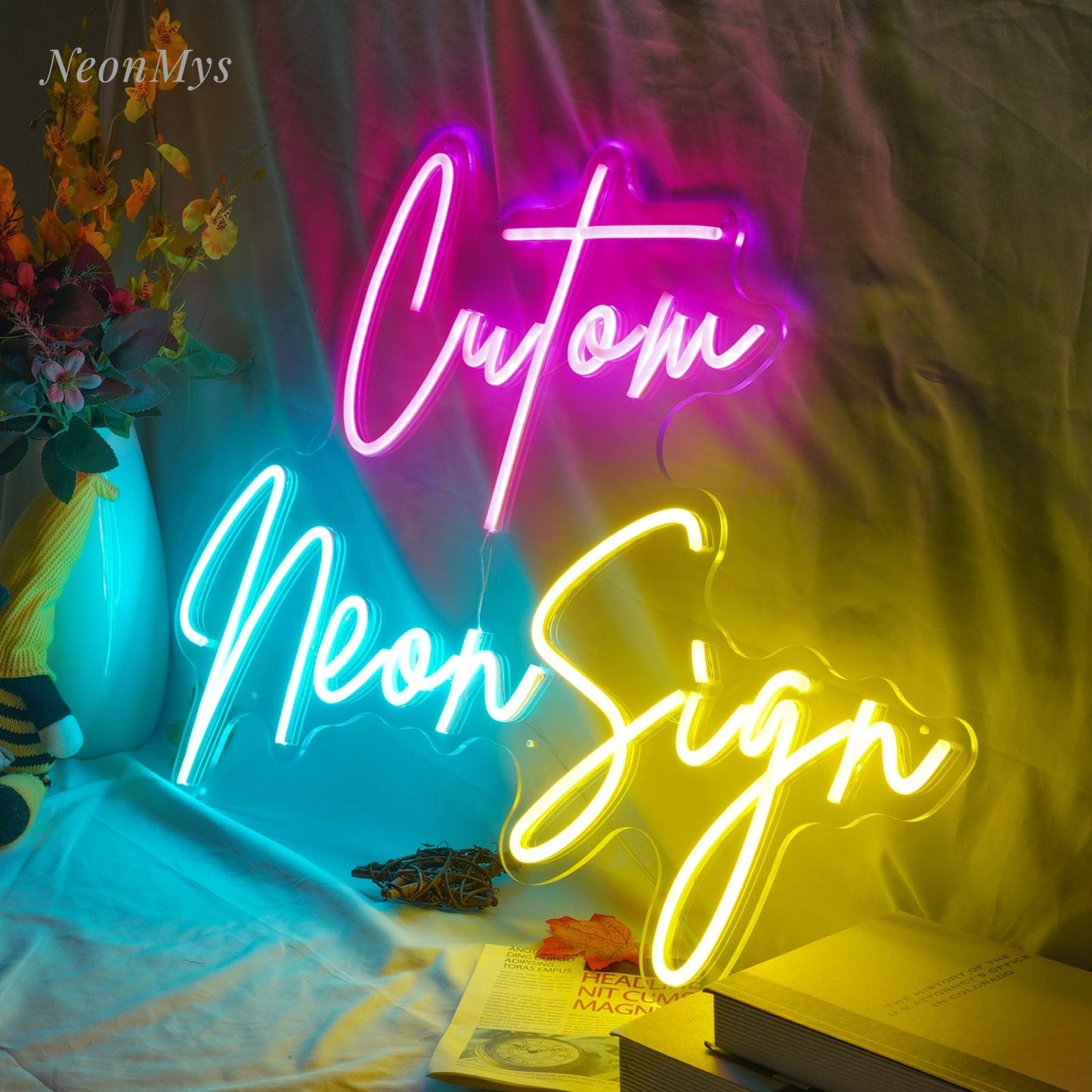 Custom Neon Sign Personalized Text Logo Names Customized LED Neon Signs Birthday Wedding Party Bar Coffee Wall Light Decoration