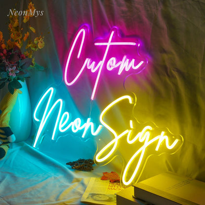 Custom Neon Sign Personalized Text Logo Names Customized LED Neon Signs Birthday Wedding Party Bar Coffee Wall Light Decoration