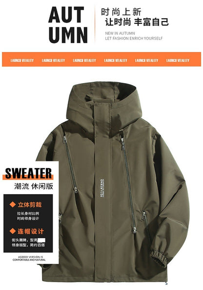 Big Size 12XL Bomber Jacket Men Hooded Zipper Windbreaker Male Fishing Waterproof Windproof Windshield Outerwear Large Plus Fat