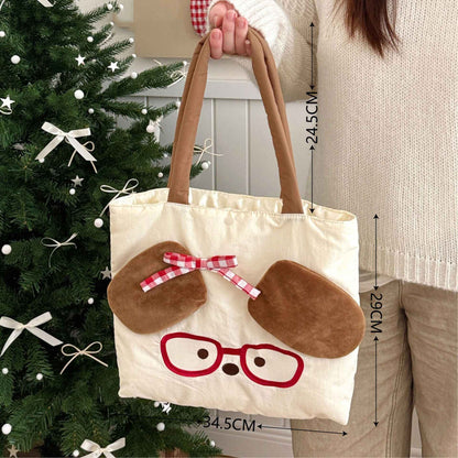 Cute Cartoon Shoulder Bag Versatile Autumn And Winter Casual Outdoor Bag Large Capacity Handbag