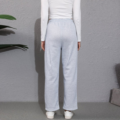 Women’s Fleece Lined Sweatpants Wide Straight Leg Pants Bottom Winter Warm Pants Daily Casual Jogger Sweatpants Sports Trousers