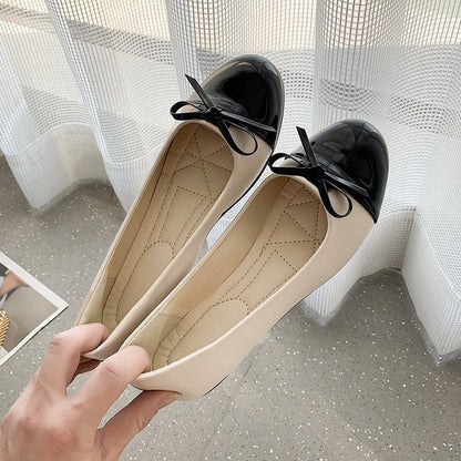 Women Flats Comfort Ballerina Shoes 2025 Summer New Shallow Mouth Non-slip Ladies Loafers Elegant Bowknot Women Single Shoes