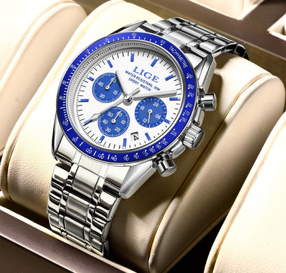 2025 LIGE Top Brand Luxury New Men Watch Quartz Man Watches Waterproof Luminous Watch for Men Date Chronograph Sport Wristwatch