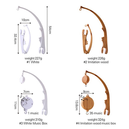 Baby Rattle Toy 0-12 Months Bed Bell Bracket Imitation Wood Grain Plastic Bed Bell Bracket Newborn Crochet Bed Bell Hanging Toys