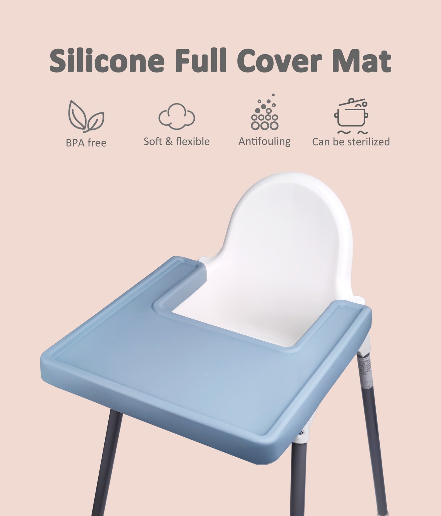Easy To Clean Antilop High Chair Mat Dinning Placemats Silicon Kids Placemat