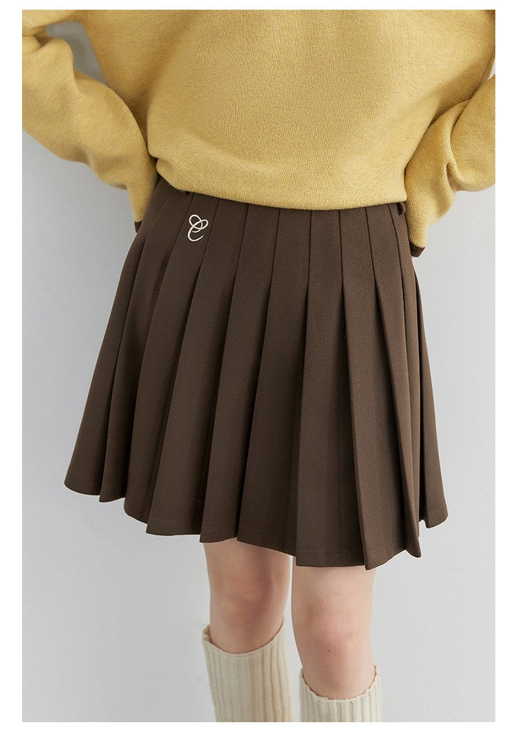 CHIC VEN Women Pleated Skirt High Waist Casual Preppy Style A-line Thick Mini Skirt for Girl Autumn Winter 2025 Ladies Clothing