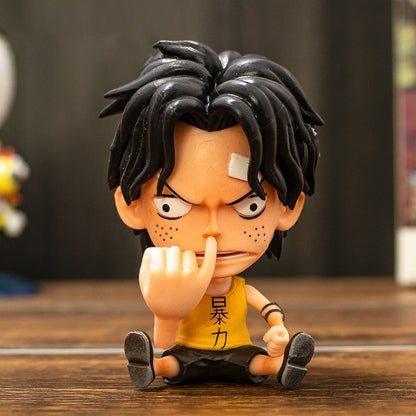 Bonecos Colecionáveis Fofos One Piece Versão Q Luffy Zoro Chopper Ace Boa Hancock Anime Blind Box Decoração de Mesa Carro Brinquedo Presente Infantil