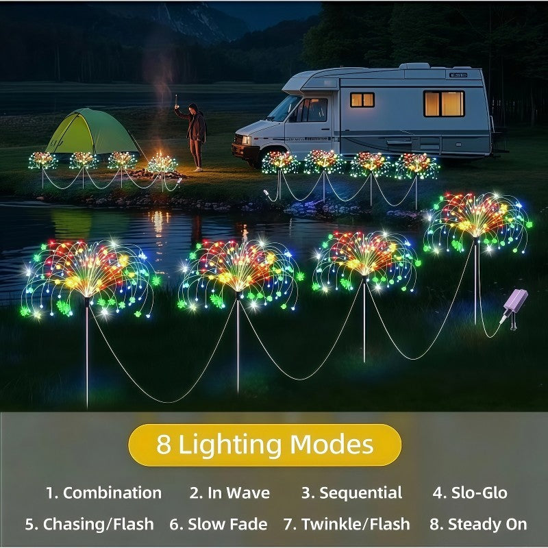 6Pack Outdoor Solar Garden Lights LED Garden Lights 8 Lighting Modes Courtyard Lamp IP65 Solar Landscape Light
