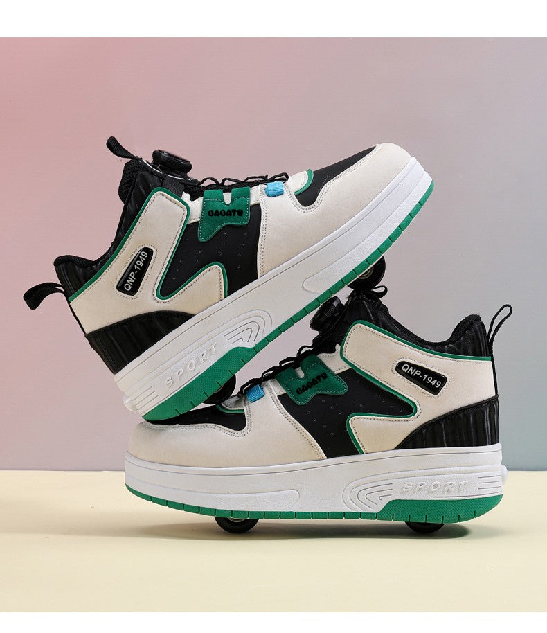 Children Junior Roller Skate Shoes Kids Sneakers with Two Boys Girls Wheels Shoes Running Adult Casual Boys Shoes size 31-42