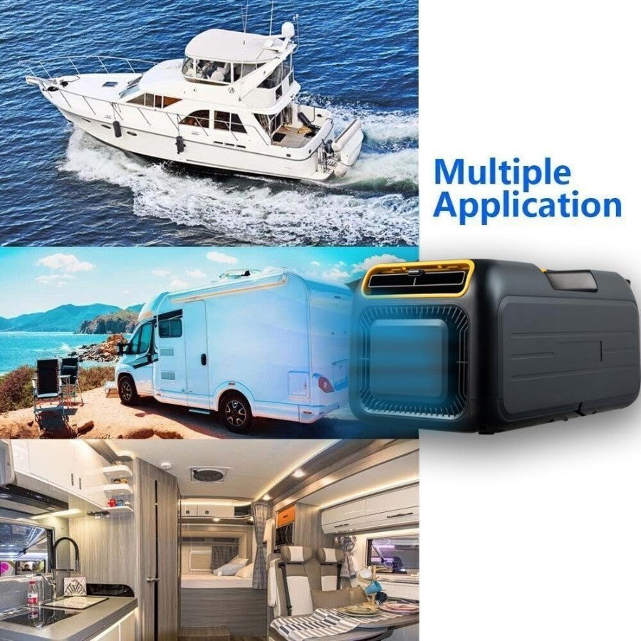 Ar condicionado portátil de 4500 BTUs, unidade de refrigeração 5 em 1 com kit de instalação para barraca de acampamento, caminhão, trailer, van e uso doméstico, baixo consumo de energia.