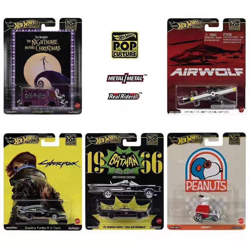 Coleção Hot Wheels HXD63 Pop Culture Original Séries Stranger Things Godzilla Batman Jaws Matrix Carros de Coleção Presentes