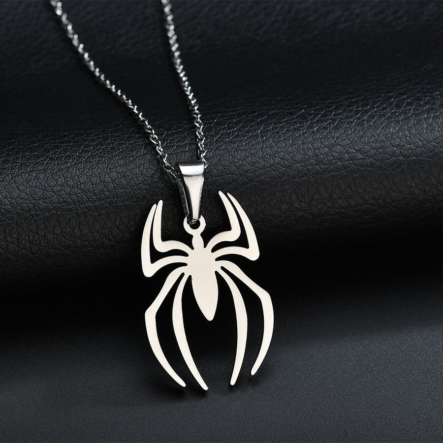 1 New Product Stainless Steel Spider Pendant Fashion Men'S Titanium Steel Jewelry Spider Necklace