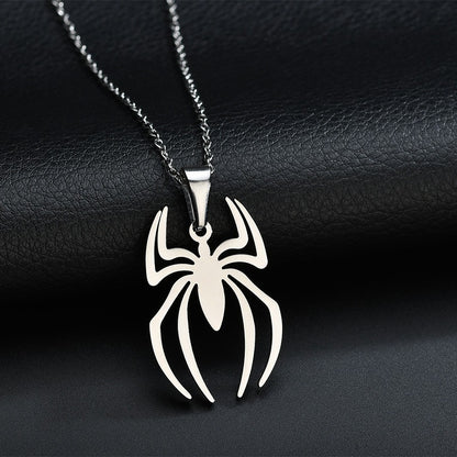 1 New Product Stainless Steel Spider Pendant Fashion Men'S Titanium Steel Jewelry Spider Necklace